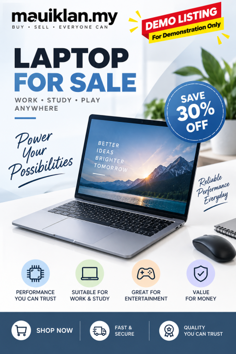 DEMO – Modern Performance Laptop for Work, Study & Entertainment
