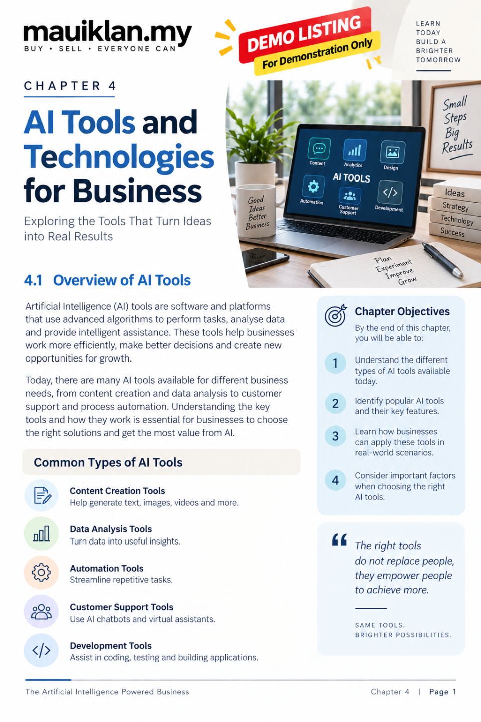 DEMO – Artificial Intelligence Powered Business e-Book