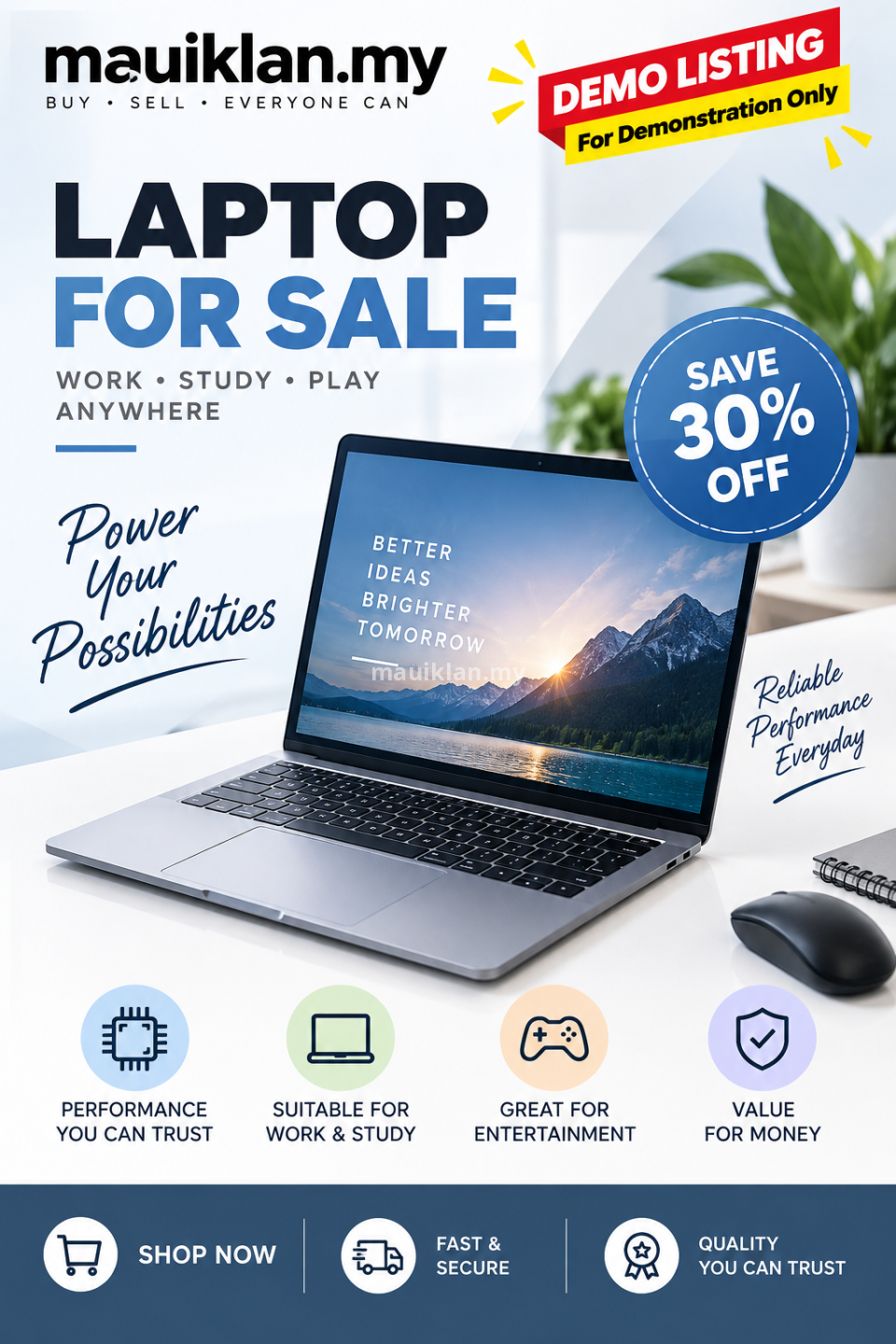 DEMO – Modern Performance Laptop for Work, Study & Entertainment